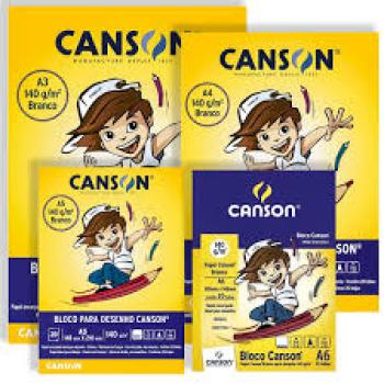 Bloco Canson Escolar Desenho Branco 140g A6 20 Fls