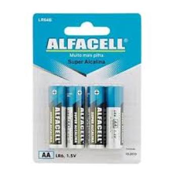 Pilha Alcalina AA - c/ 4 Unidades - Alfacell -