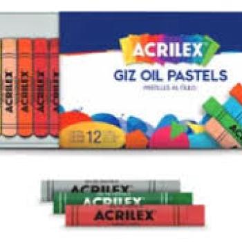 Giz Oil Pastel 12 Cores Sem Cor - Acrilex