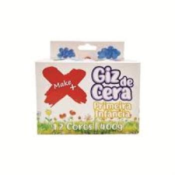 Giz de Cera Primeira Infância com12 Cores Redondo 400gr - Make+