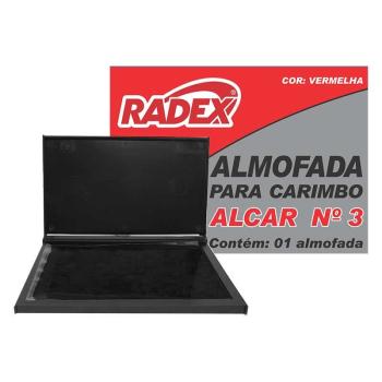 Almofada para Carimbo Nº 3 Radex Alcar Vermelha