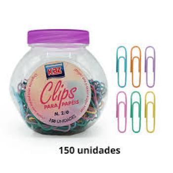 Clips para papel  2.0 Colorido com 150 unidades Kaz