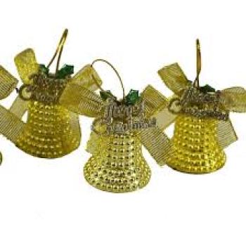 Pendente Sino Texturizado Color 4 Peças 4,5cm Natal