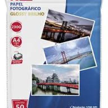 Papel Fotográfico Glossy 230g contem 50 Fls