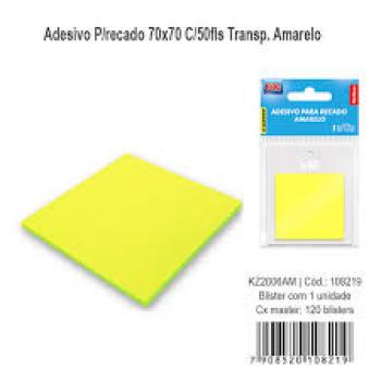 Adesivo para Recado Amarelo 70x70 com 50 fls - Kaz