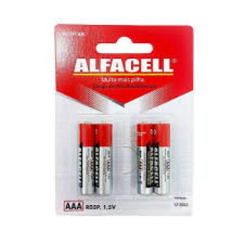 Pilha AAA Palito Comum Alfacell Blister Com 4 Unidades