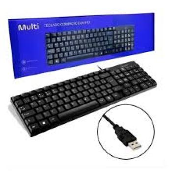 Teclado Preto com Fio  TF100 USB SLIM COMPACTO 12COM TC193 - Multi