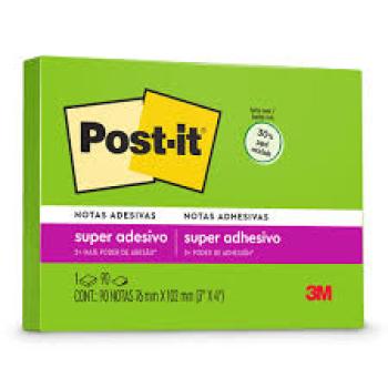 Recado Adesivo Post-It 76x102 com 100 fls Verde Lime - 3M