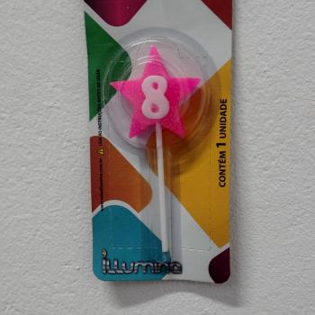 Vela Estrela Rosa nr 8 Illumina