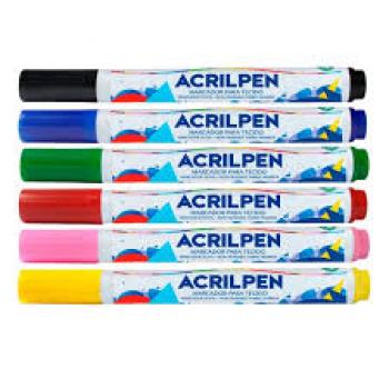 Acrilpen Marcador Para Tecido Cor Verde Folha Valor por Unidade