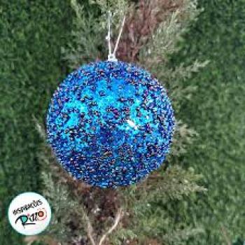 Bola 8cm Perola e Glitter Rose Natal Bola Decorada