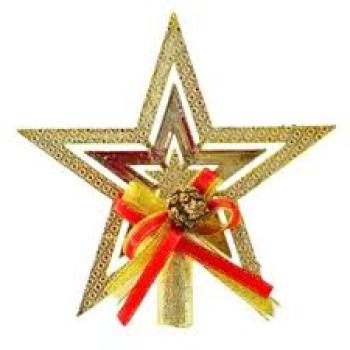 Ponteira para Arvore 15cm Estrela/ Laço Color Natal