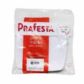 Prato Quadrado Medio Cristal 30x10cm Paciote com 10 Unidades - Prafesta