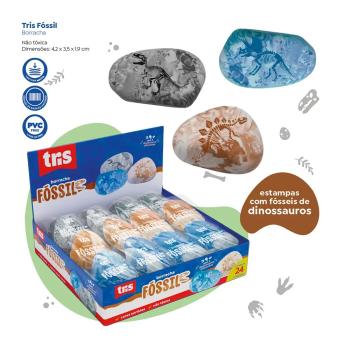 Borracha Fóssil - Cores Sortidas  - Tris - Valor por Unidade