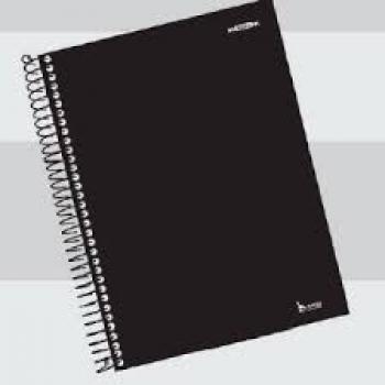 Caderno Espiral 1/4 Capa Dura Neutro Preto 200 fls. - Tamoio