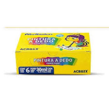 Tinta pintura a dedo 06 cores 30ml. - acrilex