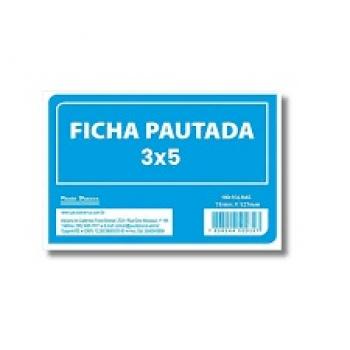 Ficha Pautada 3x5 -76x127mm com 100 Folhas - Pauta Branca