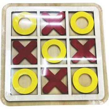 Brinquedo Pedagógico Madeira Jogo da Velha 22 cm x 22 cm - Toy Mix