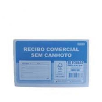 Bloco de Recibo Comercial S/ Canhoto 159x94mm com 50 Folhas*