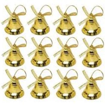 Pedennte Sino Laço Dourado 12 Pelças 2,6cm  Natal