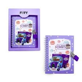 Diário Candy Lilas 45 Fls com Cadeado Fofy - Valopr por Unidade