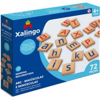 Brinquedo pedagógico (madeira) Abc Maiusculas/Minusculas 72pc - Xalingo