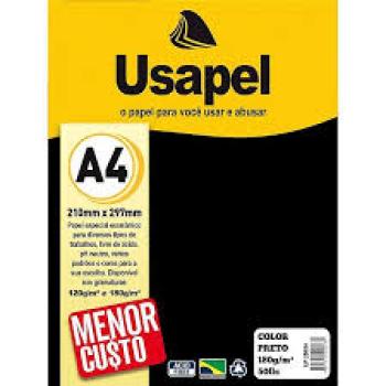 Papel A4 (color) Usapel Preto 180g - Filiperson