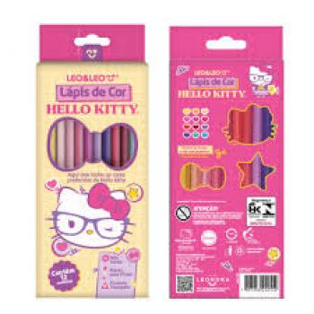 Lápis de Cor Triangular Hello Kitty 12 Cores - Leonora