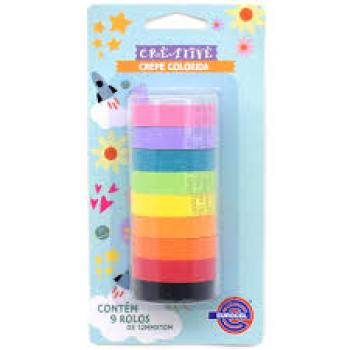 Fita Crepe Colorida Creative Papel Colorido 12x10m Eurocel - Valor por unidade
