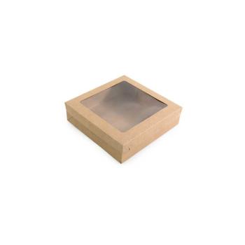 Caixa para Presente Crm Quadrado com Tampa 13x13x9  Kraft - Cromus