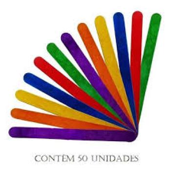 Palito para Sorvete Colorido com 100 Unidades - Kaz