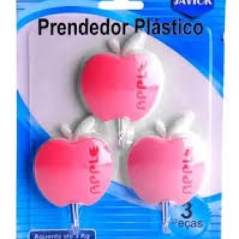 Gancho de Plástico para Parede  4x4cm com 3 Peças