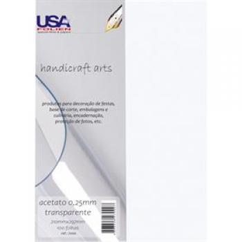 Acetato Transparente 0,25mm 210X297 Com 10 Folhas- Usa Folien*
