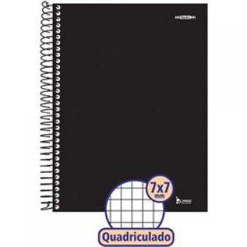 Caderno Quadriculado Universitário Capa Dura Espiral 7 mm x 7 mm 96 fls. Preto - Tamoio - UNIDADE