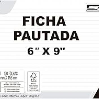 Ficha Pautada 6X9 229X153mm C/ 100 - Sd/Animativa