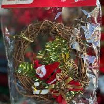 Guirlanda 18cm Papei Noel com Laços e Bengala