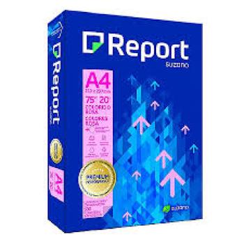 Papel Sulfite A4 Colorido Report 75 g Rosa - Suzano