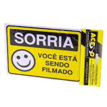 Placa de Sinalização 15x20 Sorria Está Sendo Filmado - Pacif Flowers