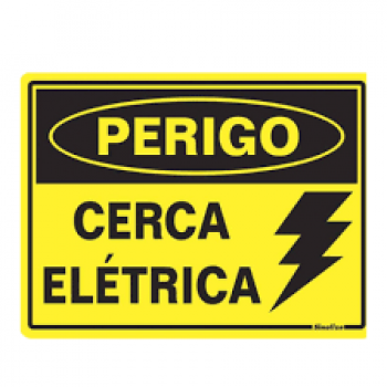 Placa de Sinalização 15X20 Perigo Cerca Eletrica - Pacific Flower