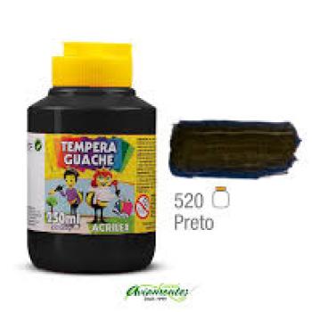 Tempera Guache 250Ml  Preto - Acrilex