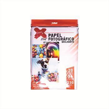 Papel Fotográfico Brilhante A4 230g/m2 pacote com Fls - Make+