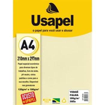 Papel A4 (verge) Usapel Palha 180g. - Filiperson