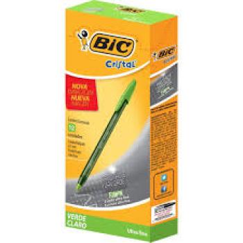 Caneta Esferográfica Cristal Fashion Fine  VerdeValor por Unidade