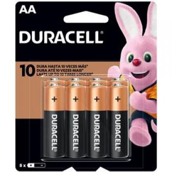 Pilha Alcalina Duracell AA Blister 8 Unidades