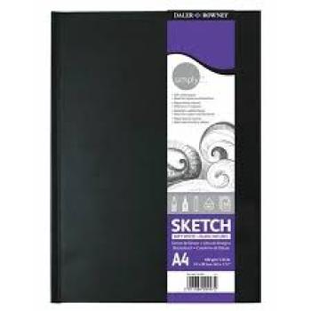 Daler Rowney Simply Sketchbook, Papel para Desenho em Caderneta, com Espiral, Tamanho A4, Gramatura 100g/m²