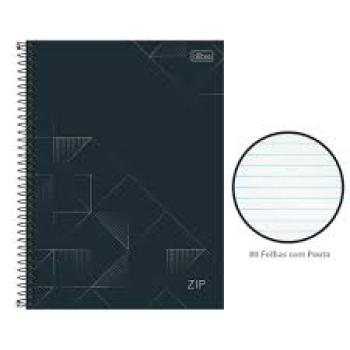 Caderno 1/4 Espiral CD 80fls Zip Preto Tilibra