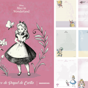 Bloco de papel de Carta Alice no País das Maravilhas - Animativa 48F