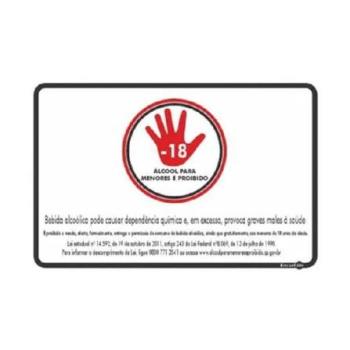 Placa Sinalização 20x30 Proibido Venda para Menor