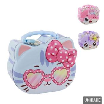 Cofre de Metal Infantil 14x12cm Gatiunho Sortido - Importado