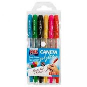 Caneta Esferográfica 1.0 Gel Glitter 6 Cores
